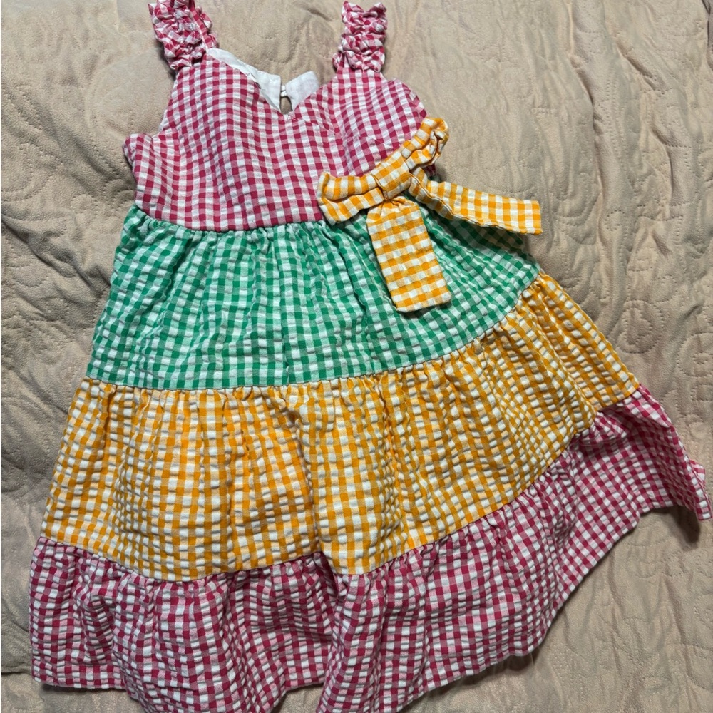 Bonnie Jean Pink and Green Gingham Dress kids #7